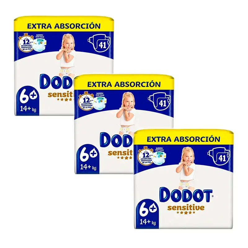 Dodot Sensitive Größe 6 Extra-Jumbo, 3 x 41 Windeln
