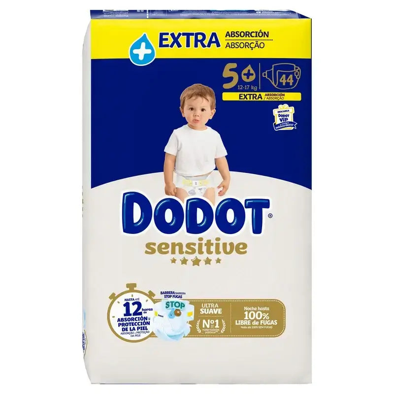 Dodot Sensitive Extra Jumbo Größe 5, 88 Windeln + Dodot Pure Aqua 288 Feuchttücher