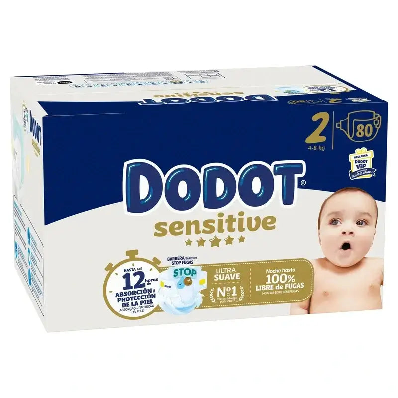 Dodot Sensitive Größe 2 Box, 4 x 80 Windeln