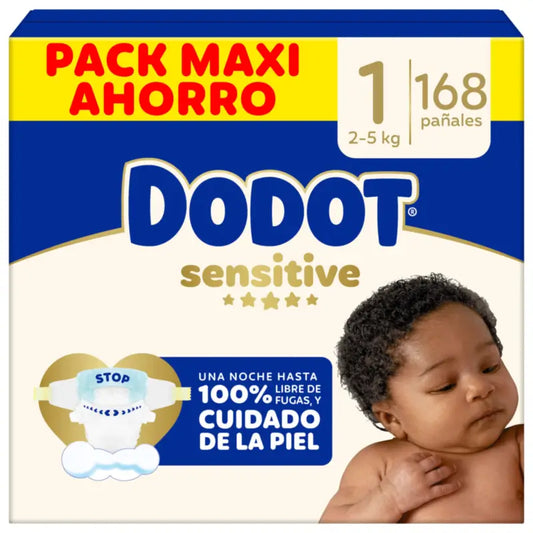 Dodot Sensitive Größe 1, Windeln, 2Kg-5Kg , 168 Stück