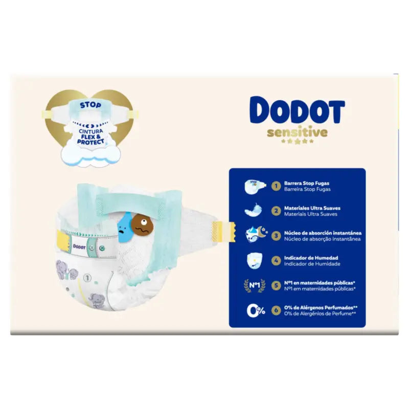 Dodot Sensitive Größe 1, Windeln, 2Kg-5Kg , 168 Stück