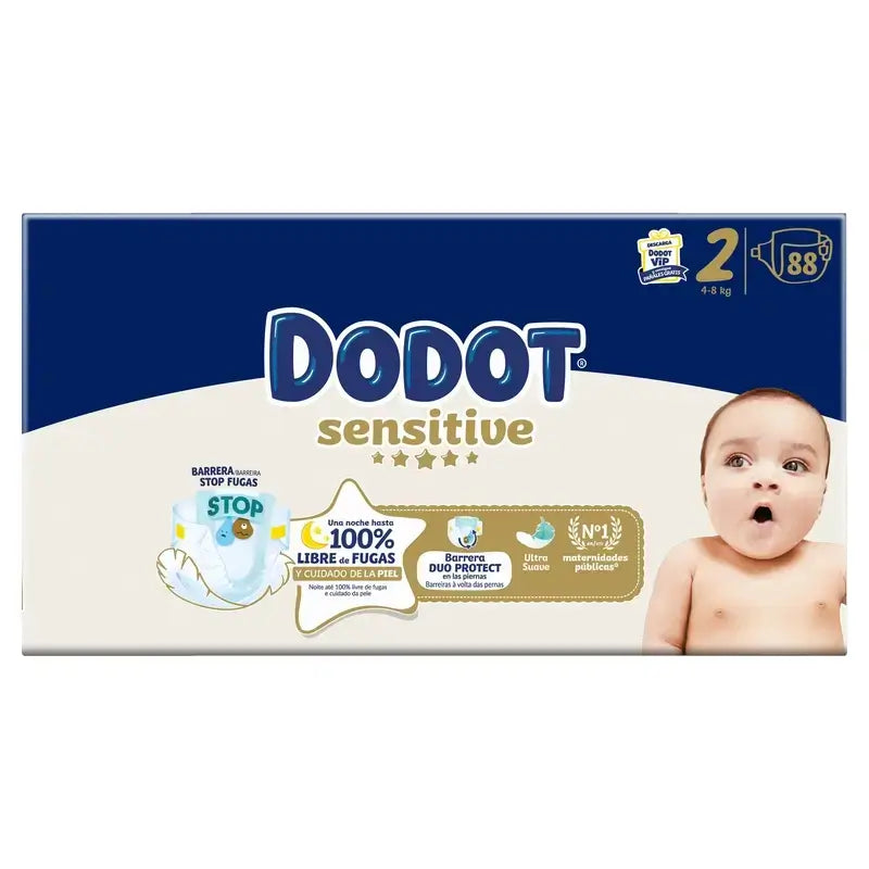 Dodot Sensitive Größe 2, 4kg-8kg, 176 Windeln + Dodot Pure Aqua 288 Feuchttücher