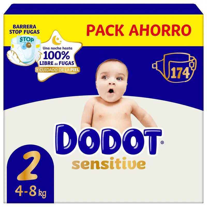 Dodot Sensitive Größe 2, Windeln, 4Kg-8Kg , 174 Stück
