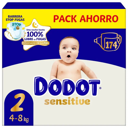 Dodot Sensitive Größe 2, Windeln, 4Kg-8Kg , 174 Stück
