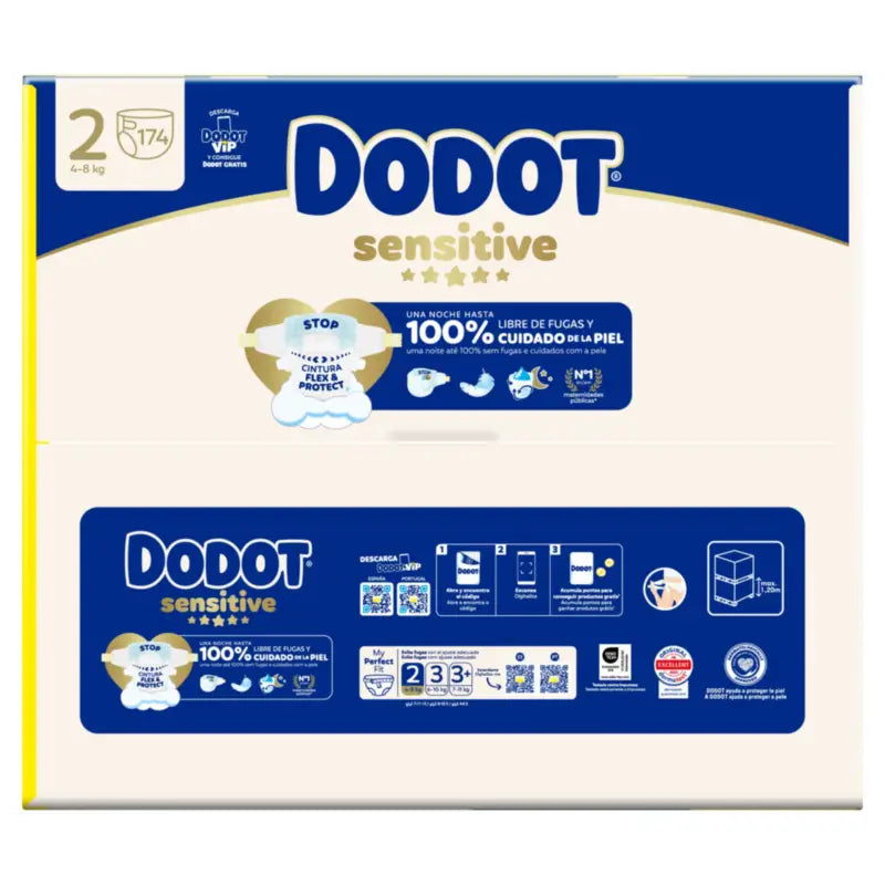 Dodot Sensitive Größe 2, Windeln, 4Kg-8Kg , 174 Stück