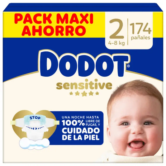 Dodot Sensitive Größe 2, Windeln, 4Kg-8Kg , 174 Stück