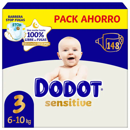 Dodot Sensitive Größe 3, Windeln, 6Kg-10Kg , 148 Stück