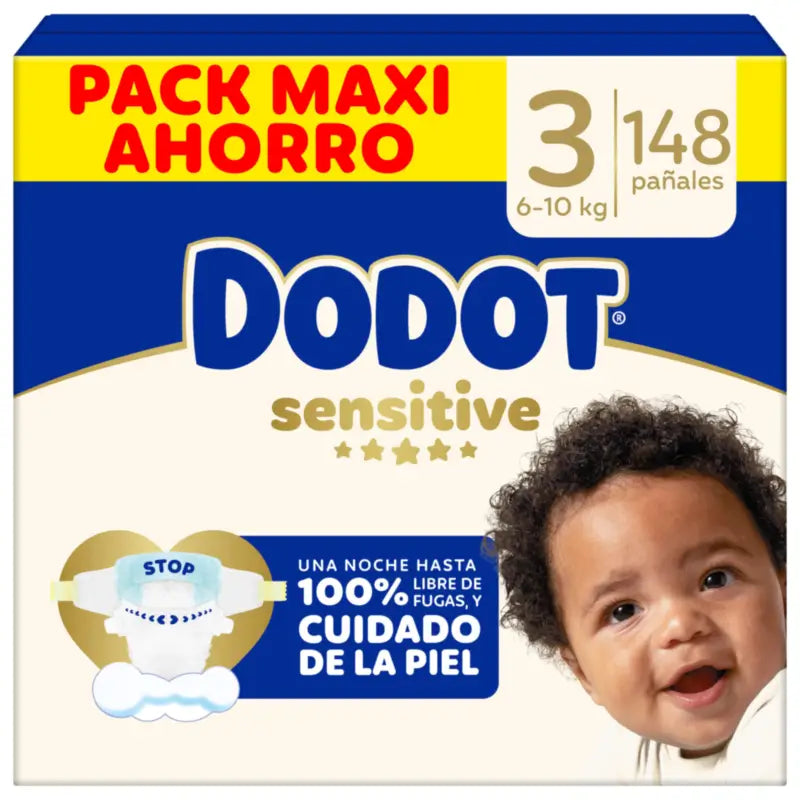 Dodot Sensitive Größe 3, Windeln, 6Kg-10Kg , 148 Stück