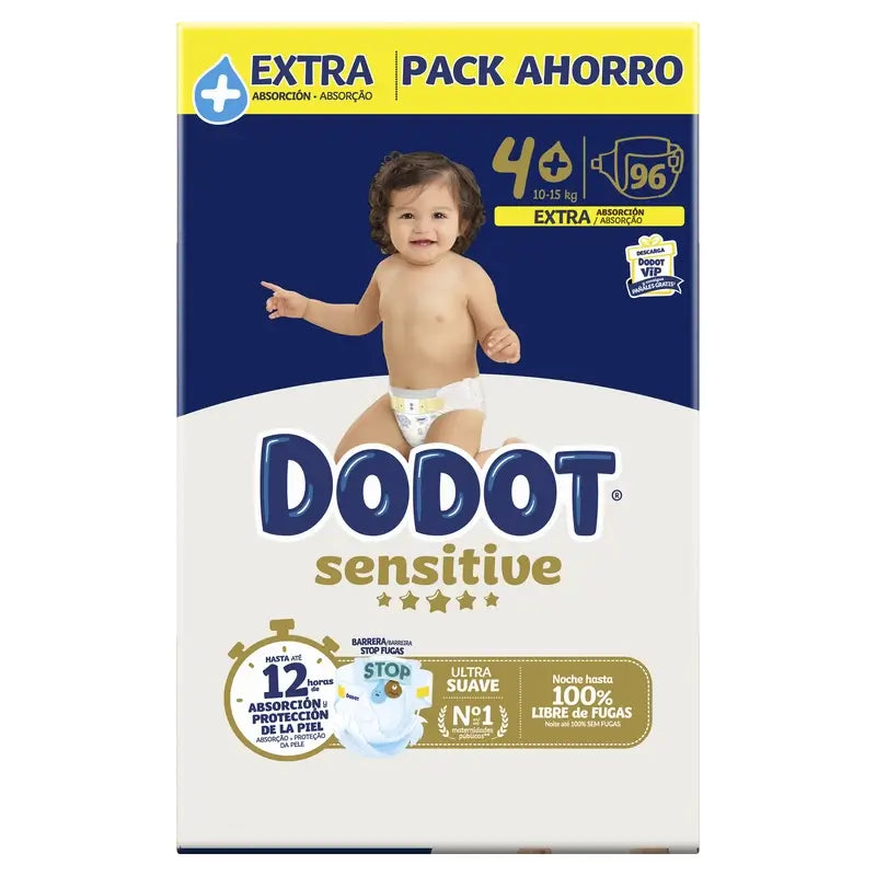 Dodot Sensitive Extra-Box Größe 4+, 96 Windeln