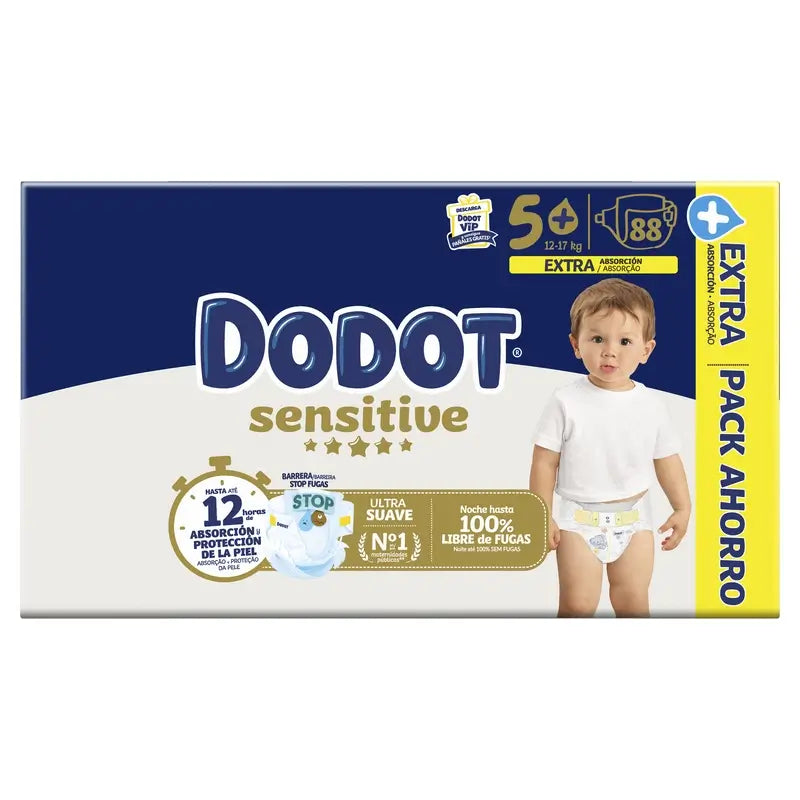Dodot Sensitive Extra-Box Größe 5+, 88 Windeln