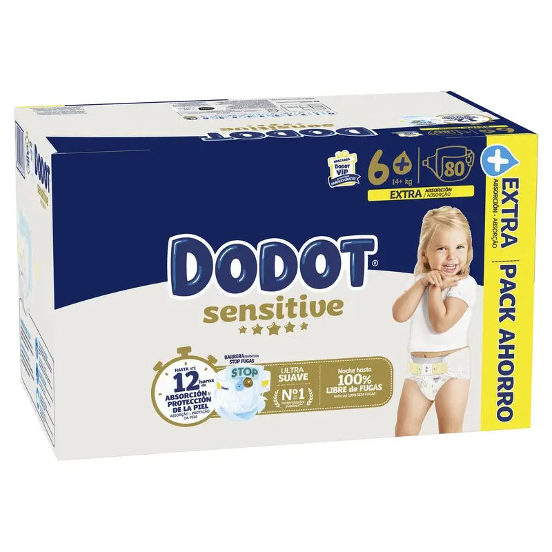 Dodot Sensitive Extra-Box Größe 6+, 80 Windeln