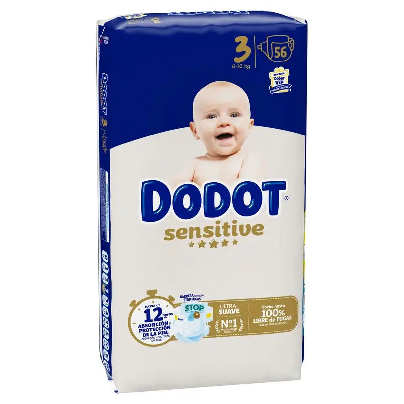 Dodot Sensitive Größe 3 (6-10 Kg), 56 Windeln