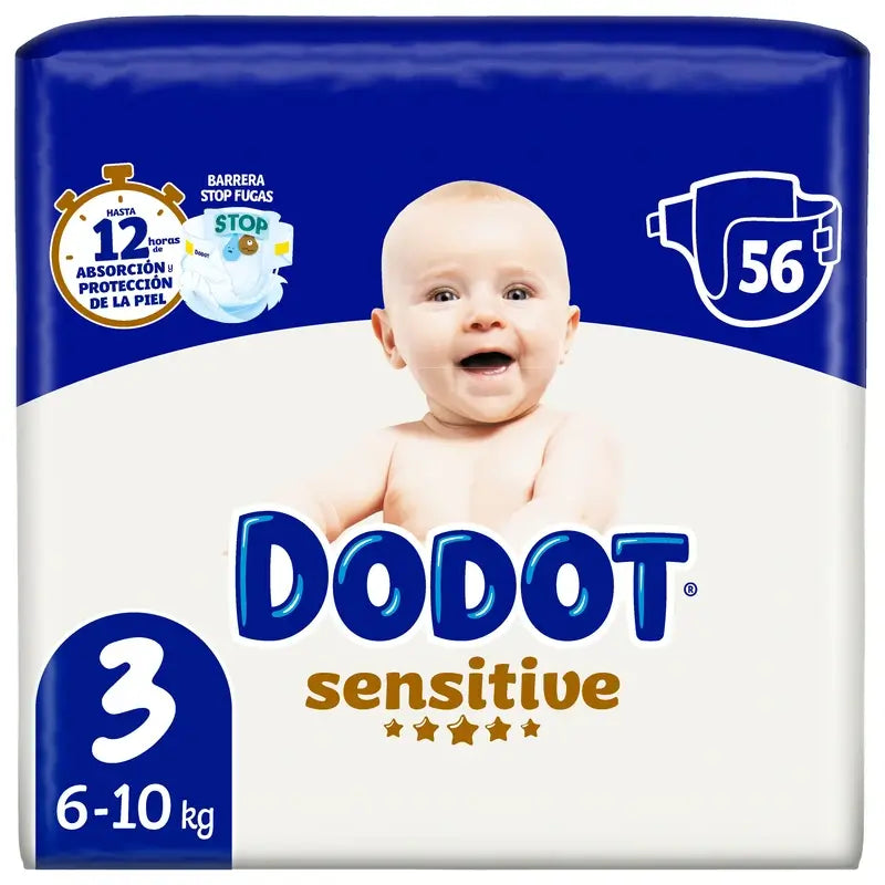 Dodot Sensitive Größe 3 (6-10 Kg), 56 Windeln