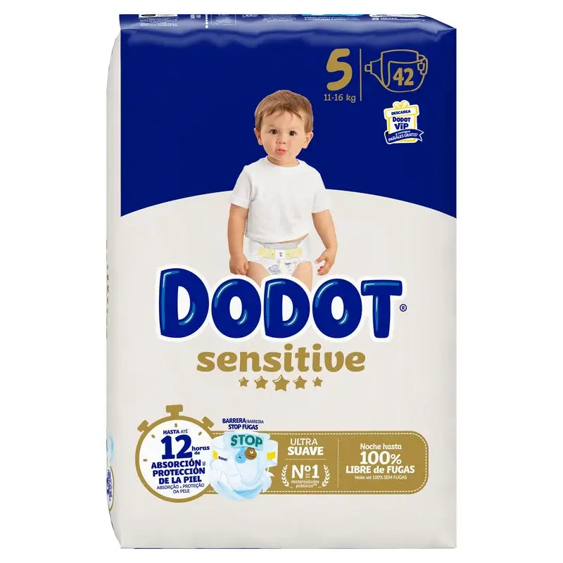 Dodot Sensitive Größe 5 (12-16 Kg), 42 Windeln
