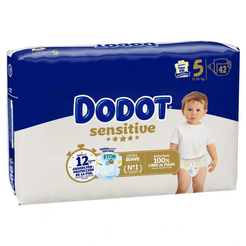 Dodot Sensitive Größe 5 (12-16 Kg), 42 Windeln