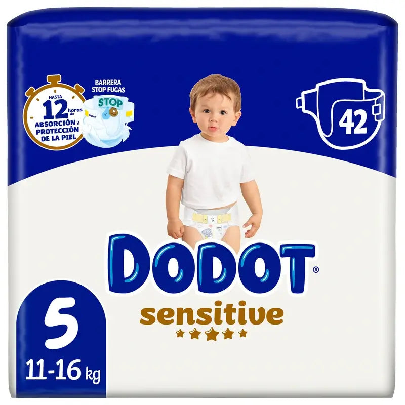 Dodot Sensitive Größe 5 (12-16 Kg), 42 Windeln
