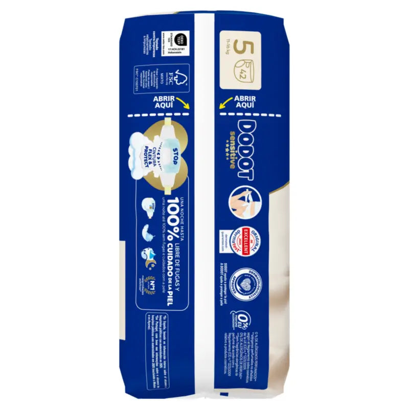 Dodot Sensitive Größe 5 (12-16 Kg), 42 Windeln