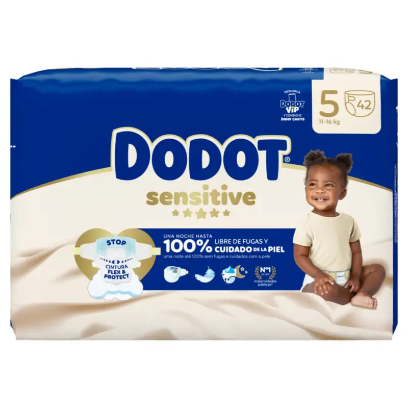 Dodot Sensitive Größe 5 (12-16 Kg), 42 Windeln