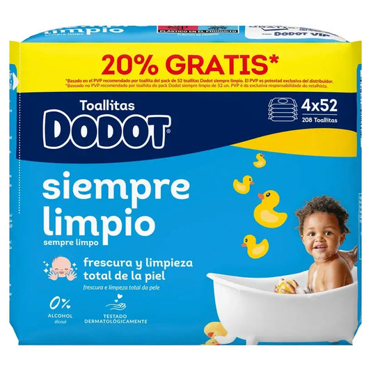 Dodot Dodot Nachfülltücher, 208 Stück