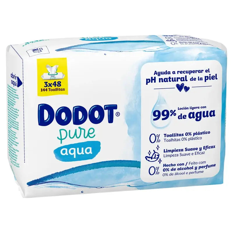 Dodot Dodot Aqua Plastic Free Tücher 3x48, 144 Stück.