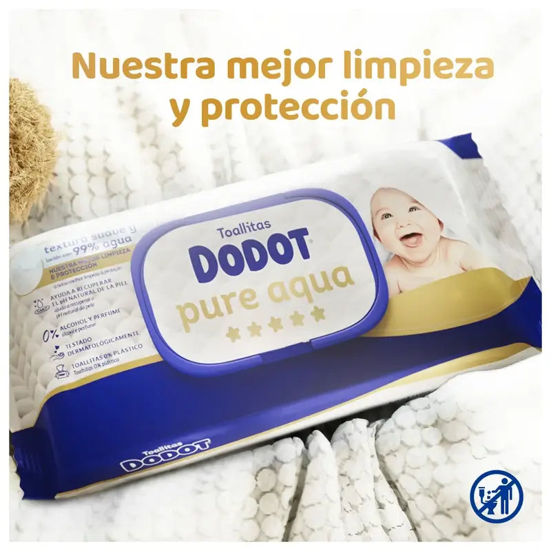 Dodot Pure Aqua Wischtücher, 6x48, 288 Stück.