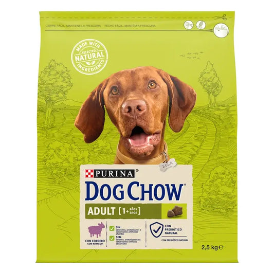 Dog Chow Canine Adult Lamm 2,5Kg, Hundefutter für Hunde