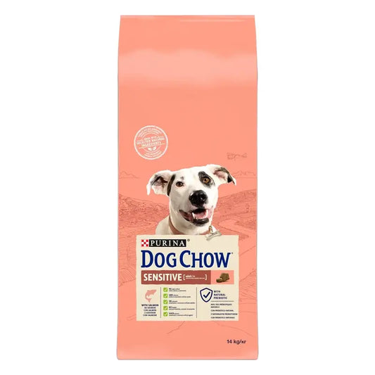 Dog Chow Canine Adult Sensitive Salmon 14Kg, Hundefutter für Hunde
