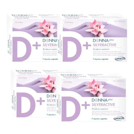 Donnaplus Silveractive Pack 4 x 7 Vaginal-Kapseln