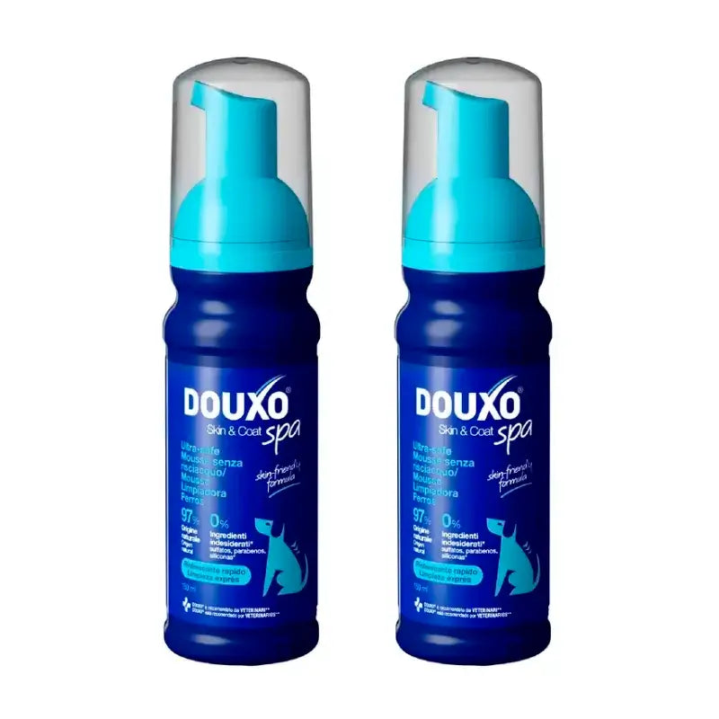 Douxo Skin & Coat Spa Ultra Sanfter Express-Reinigungsschaum, Packung 2 x 150 ml