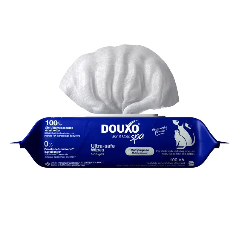 Douxo Skin & Coat Spa Mehrzwecktücher für Hunde und Katzen, 100 Stück.