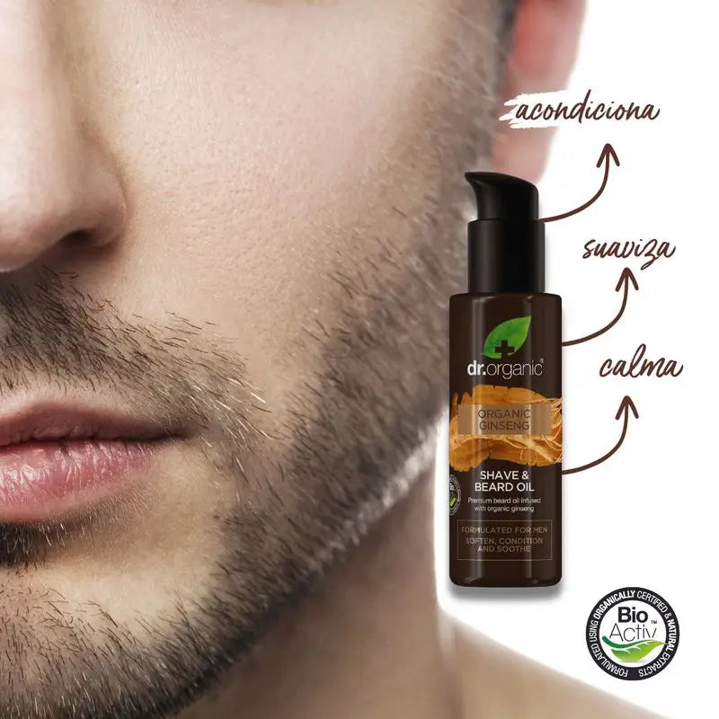 Dr. Organic Organic Ginseng Bart- und Rasieröl 50ml.