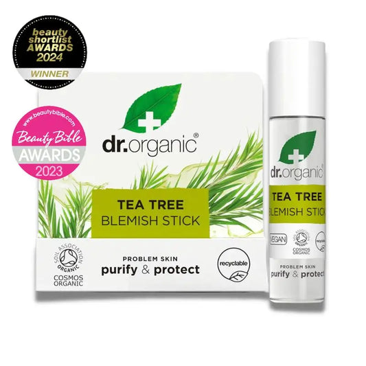 Dr.Organic Tea Tree Stick für Pickel und Unreinheiten Akne oder fettige Haut, 8 g