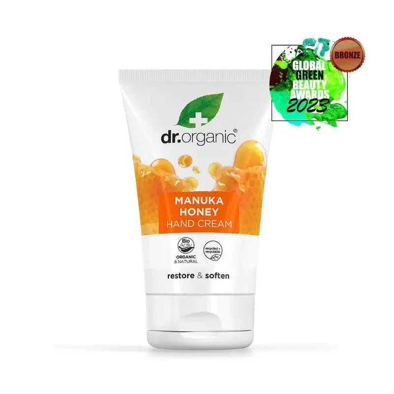 Dr.Organic Manuka Honig Hand- und Nagelcreme für trockene und empfindliche Haut, 125 ml