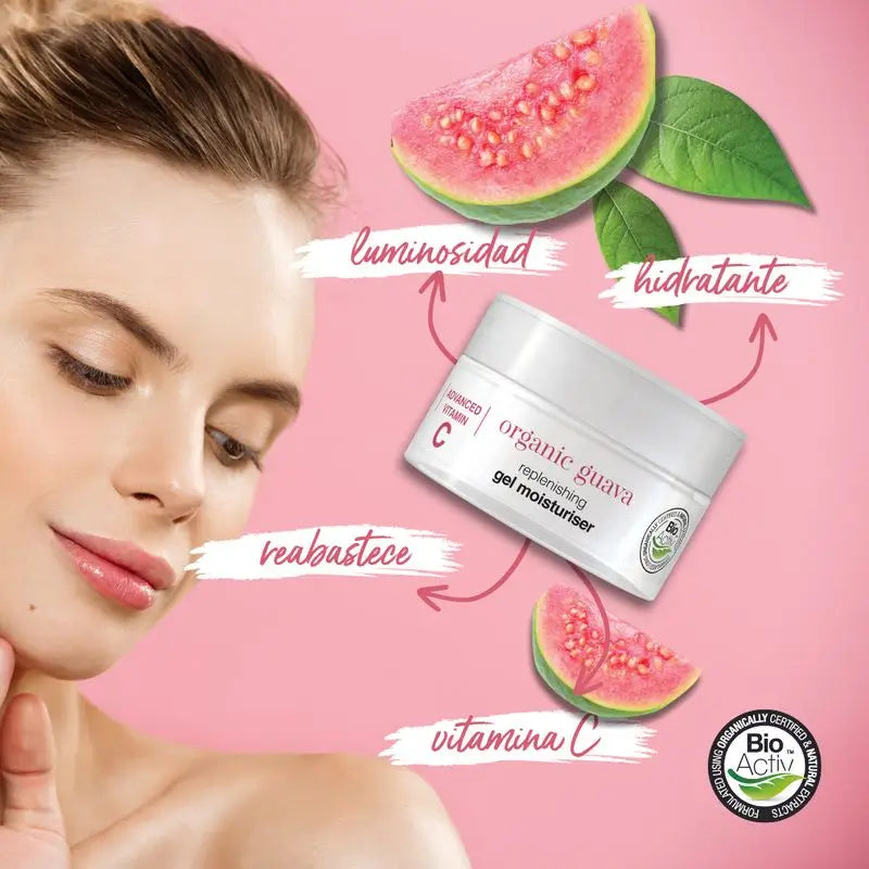 Dr.Organic Guava Guava Brightening Face Gel Cream, Vitamin C, 50 ml