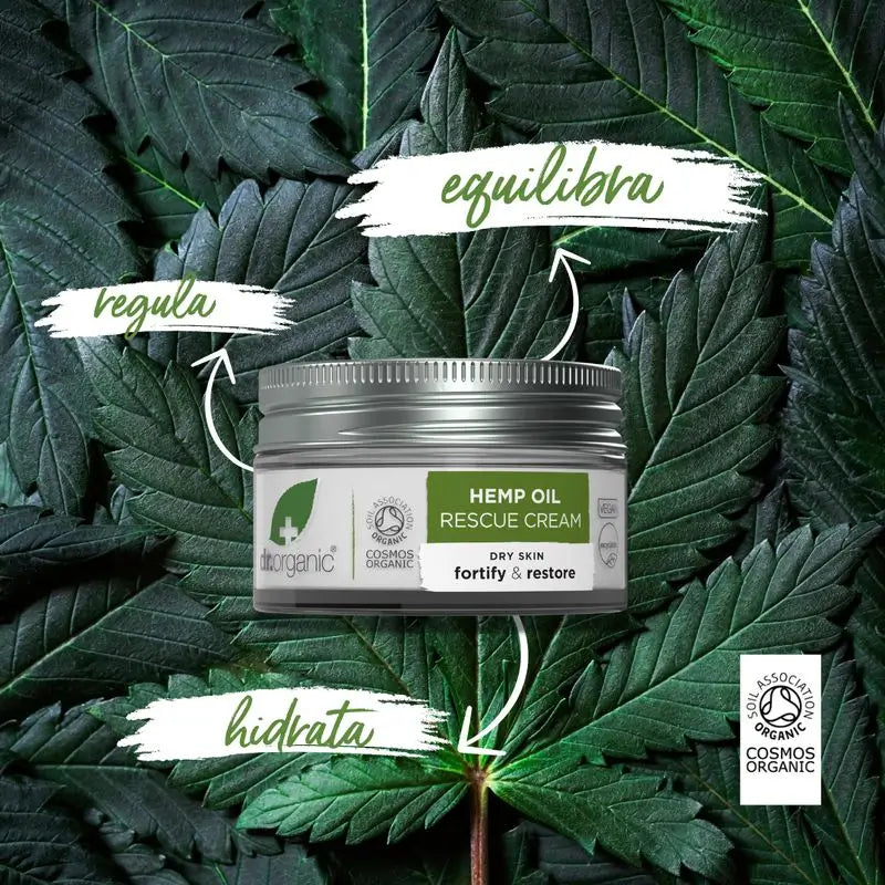 Dr.Organic Hanföl Hanföl Rescue Creme Mischhaut, 50 ml