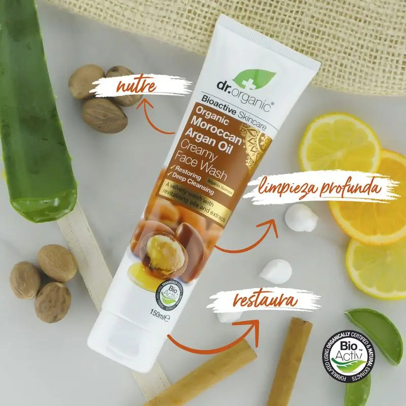 Dr. Organic Facial Cleanser Normal-Trockene Haut Argan 150Ml