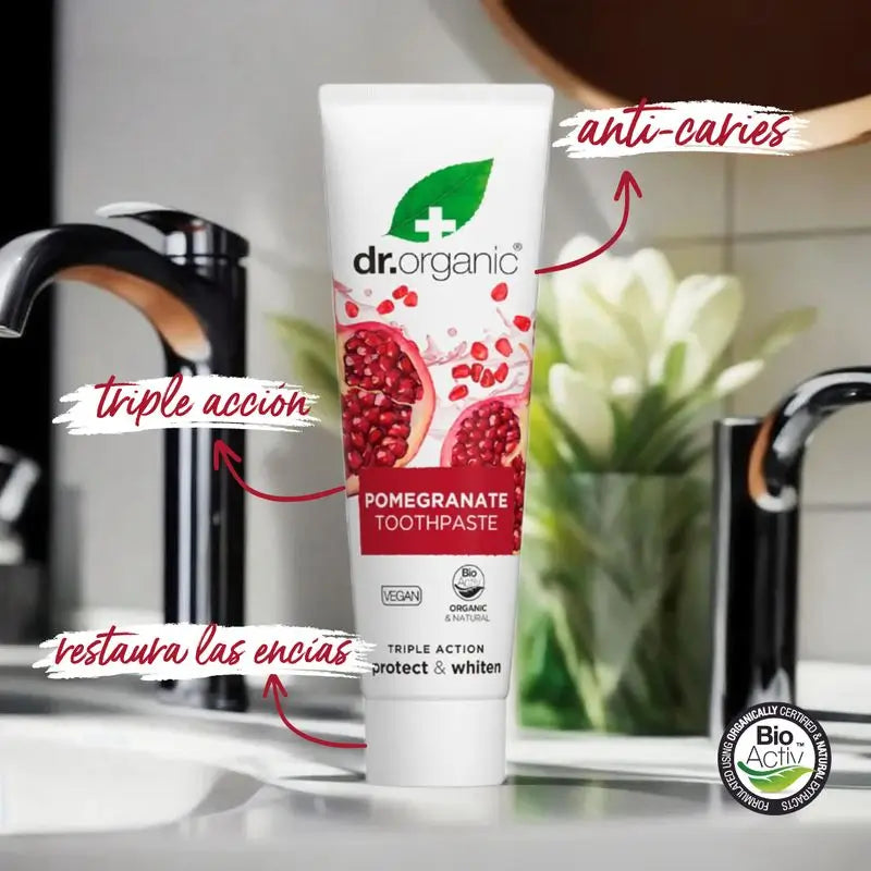 Dr.Organic Granatapfel Triple Action Zahnpasta, 100 ml