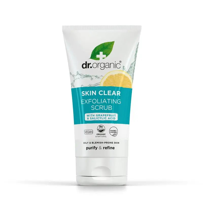 Dr.Organic Skin Clear Facial Scrub Akne oder fettige Haut, 150 ml