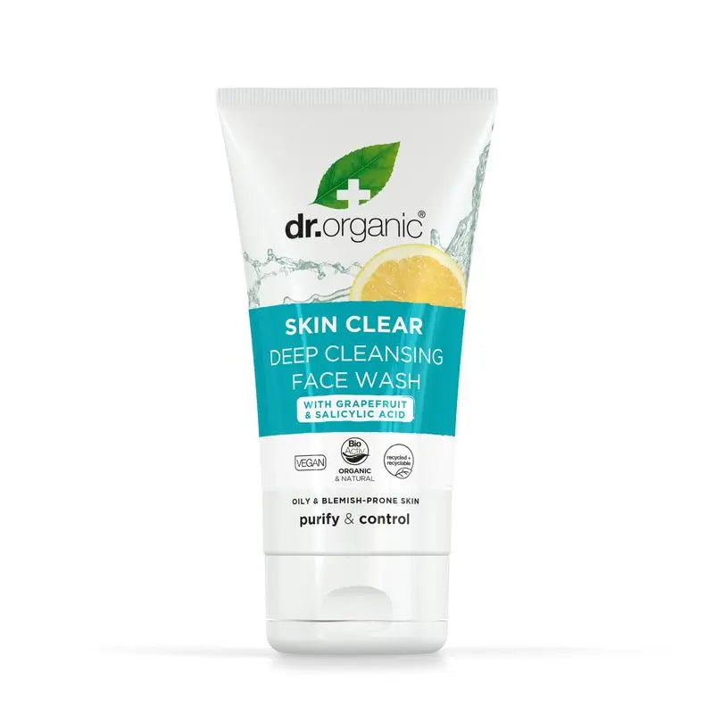 Dr.Organic Skin Clear Facial Cleanser Akne oder fettige Haut, 125 ml
