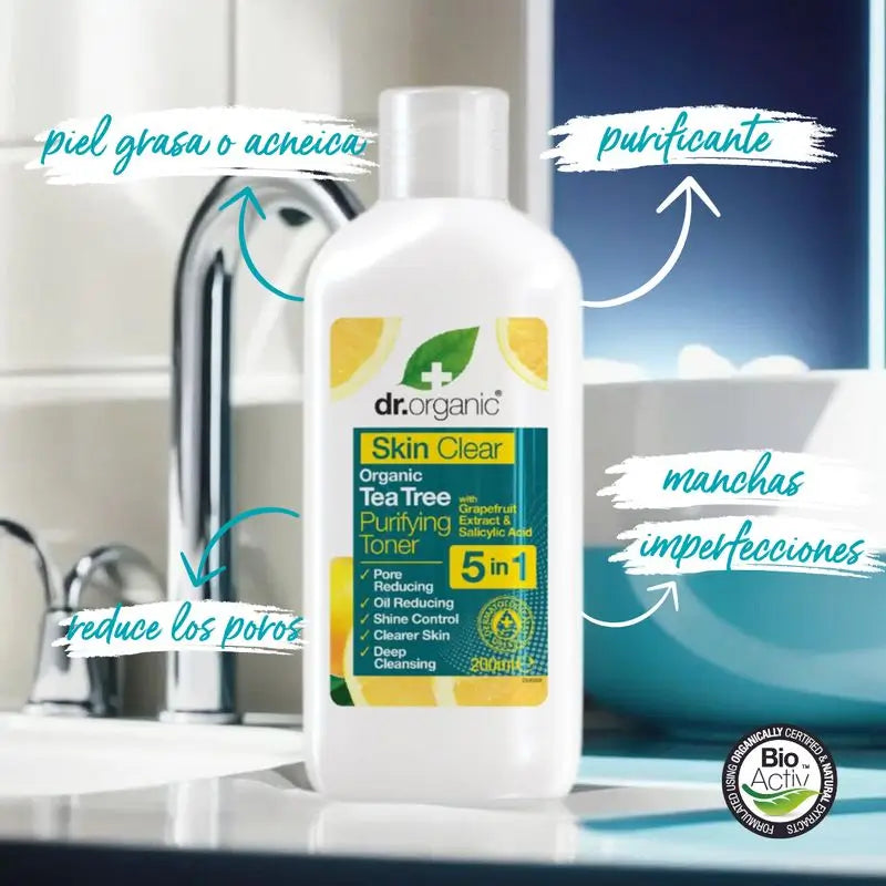 Dr. Organic Skin Clear Purifying Toner 5 In 1 200Ml.