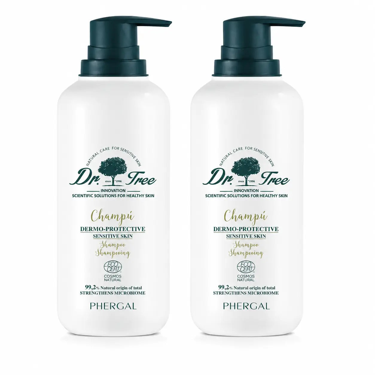 Dr. Tree Natural Dermo-Protective Shampoo für empfindliche Kopfhaut 400ml, 2er Pack