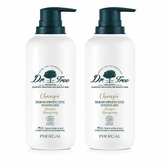 Dr. Tree Natural Dermo-Protective Shampoo für empfindliche Kopfhaut 400ml, 2er Pack
