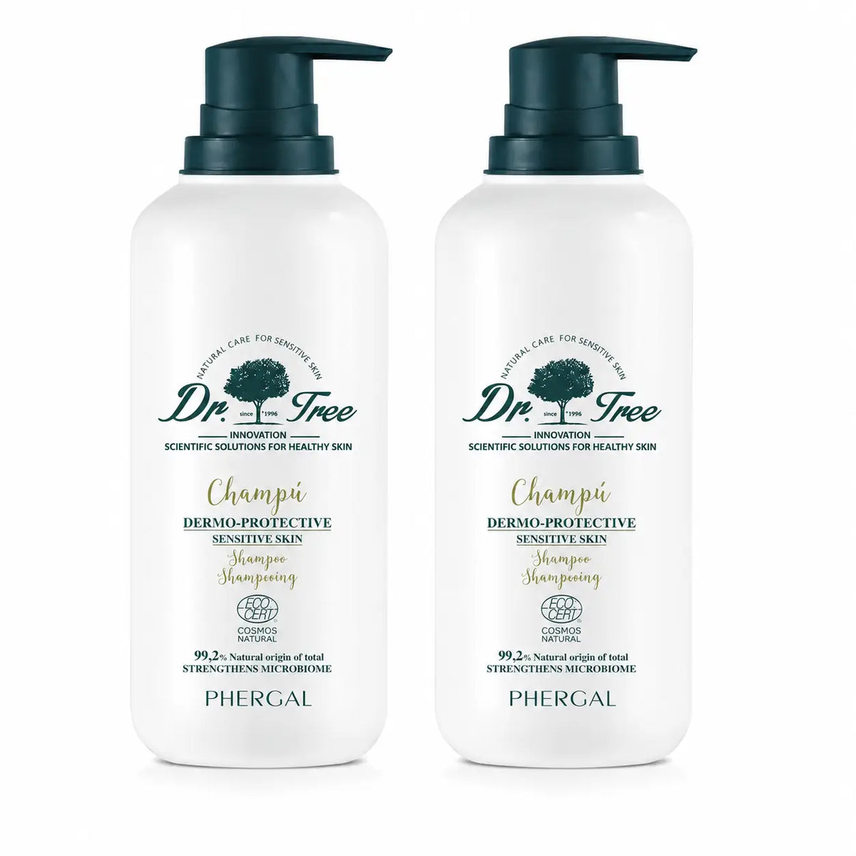 Dr. Tree Natural Dermo-Protective Shampoo für empfindliche Kopfhaut 400ml, 2er Pack