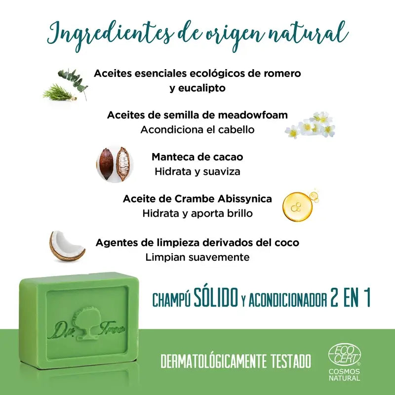 Dr. Tree Natural Solid Shampoo Häufige Anwendung für empfindliche Kopfhaut
