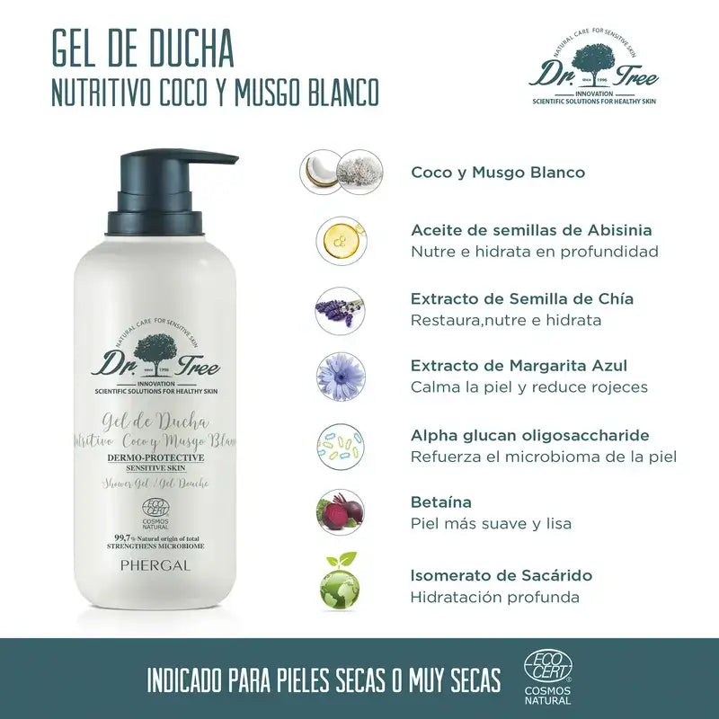 Dr. Tree Natural Coconut Nourishing Shower Gel Sensitive Skin 500Ml