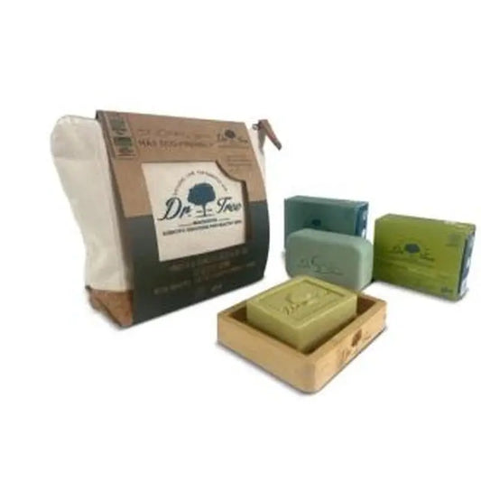 Dr. Tree Kulturtasche Travel Kit Solid Shampoo Gel + Magnet Solid Halter
