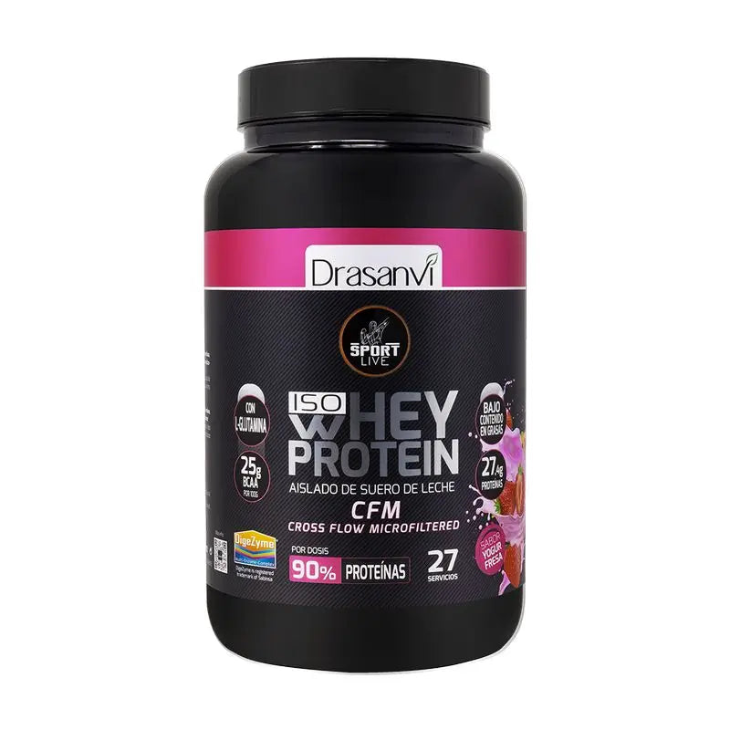 Drasanvi Sport Live Molkenprotein-Isolat Joghurt-Erdbeere, 800 g