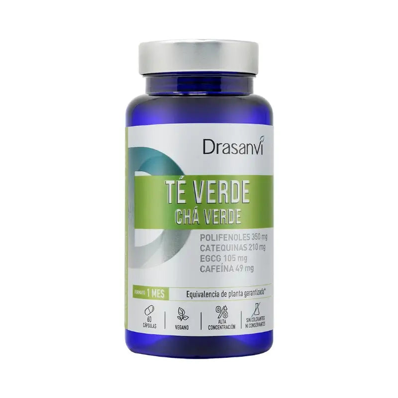 Drasanvi Grüner Tee 60 Kapseln Nutrabasicos Drasanvi Flasche