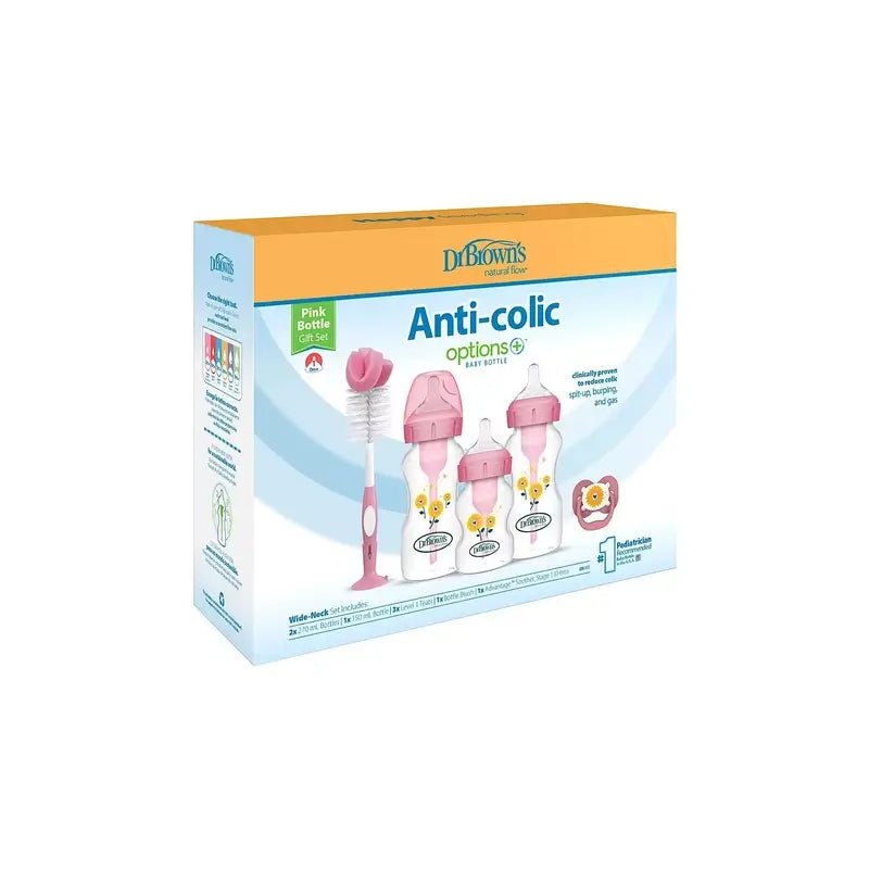 Dr.Brown's Pink Wide Mouth Options+ Geschenkpaket