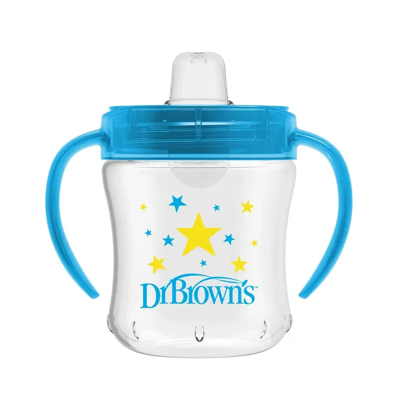 Dr.Brown's Soft Mundstück Transition Cup Blaue Sterne, 180 ml